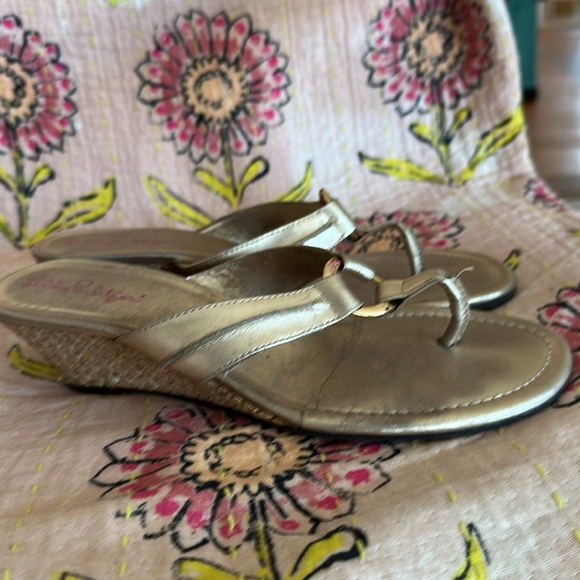 Lilly Pulitzer Metallic Wedge Sandals - Picture 4 of 4